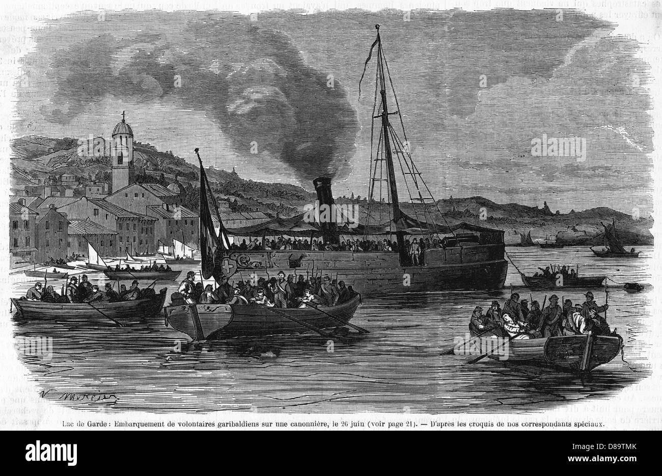 GARDA-EINSCHIFFUNG Stockfoto