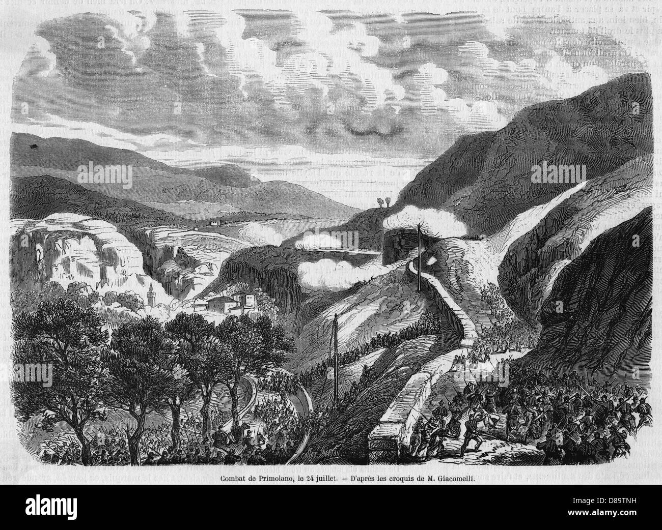DIE SCHLACHT VON PRIMOLANO Stockfoto