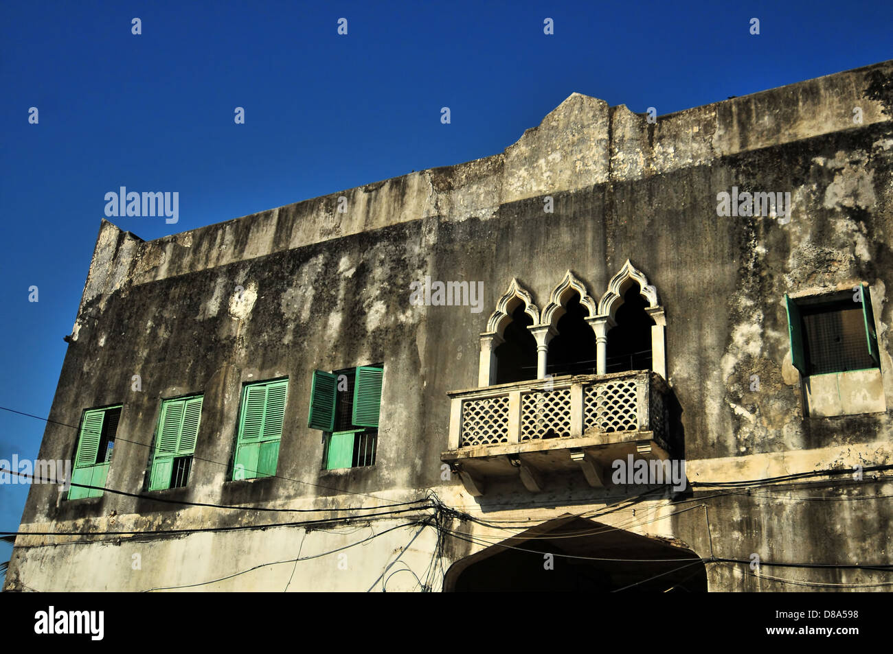 Stone Town Gebäude Detail, Sansibar, Afrika Stockfoto