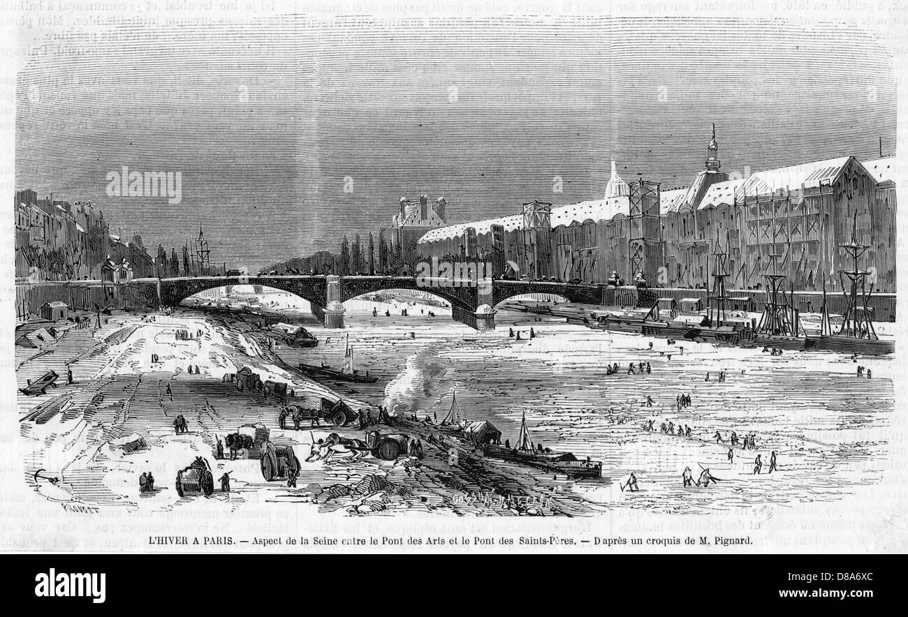 SEINE GEFROREN 1868 Stockfoto