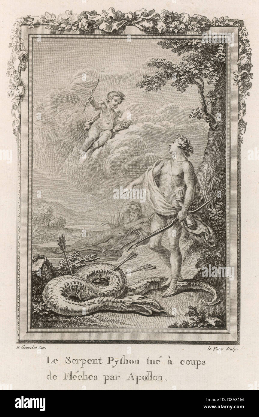 Apollo tötet Python Stockfoto