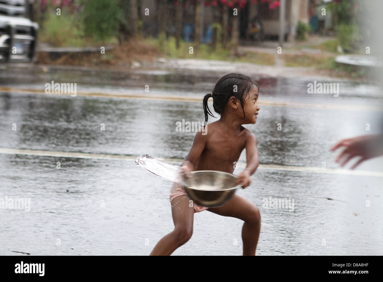 Songkran wasserfest in Thailand. Ein fest das thailändische Neujahrsfest im April Stockfoto