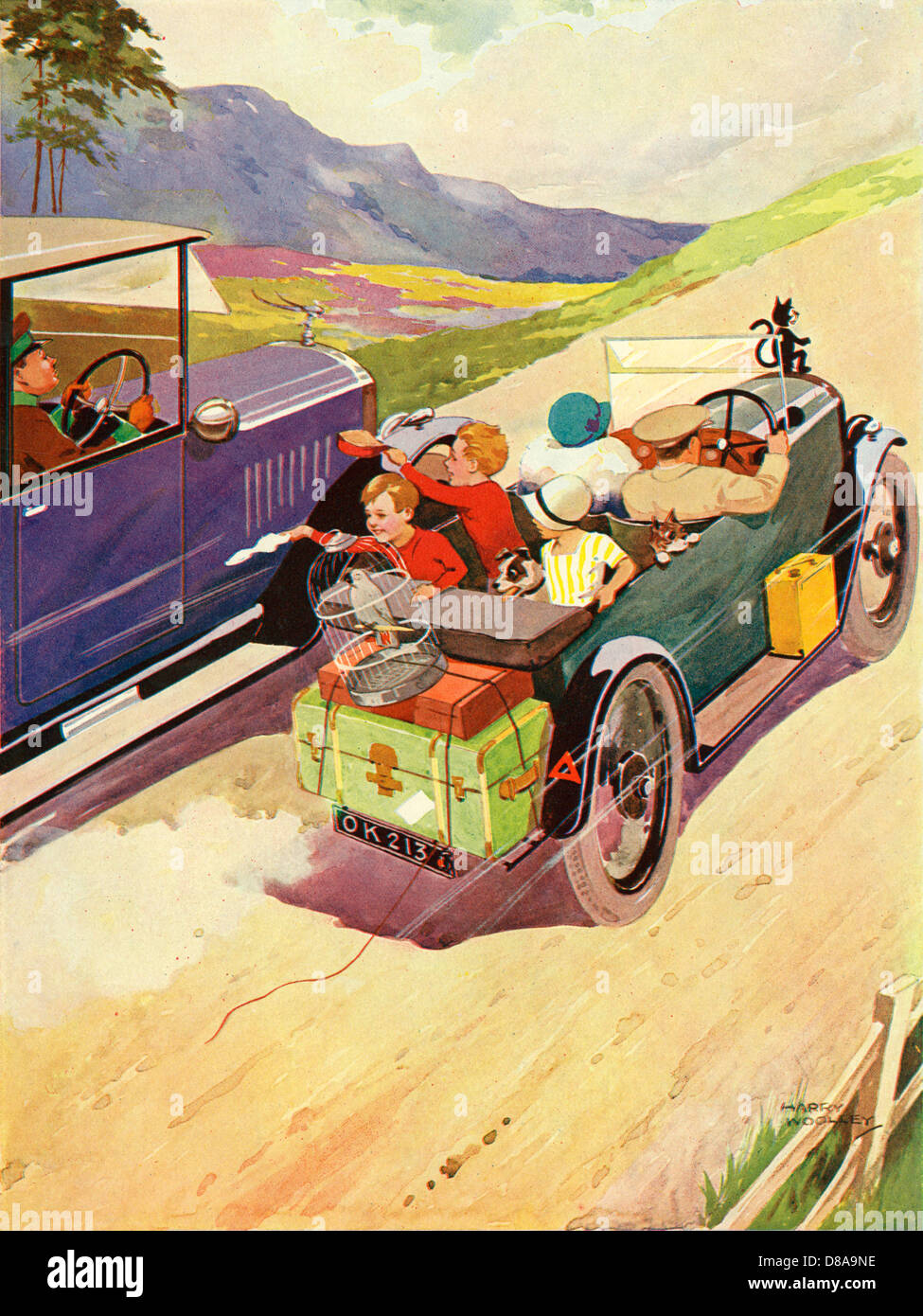 EINE FAMILIE, DIE URLAUB MACHT Stockfoto