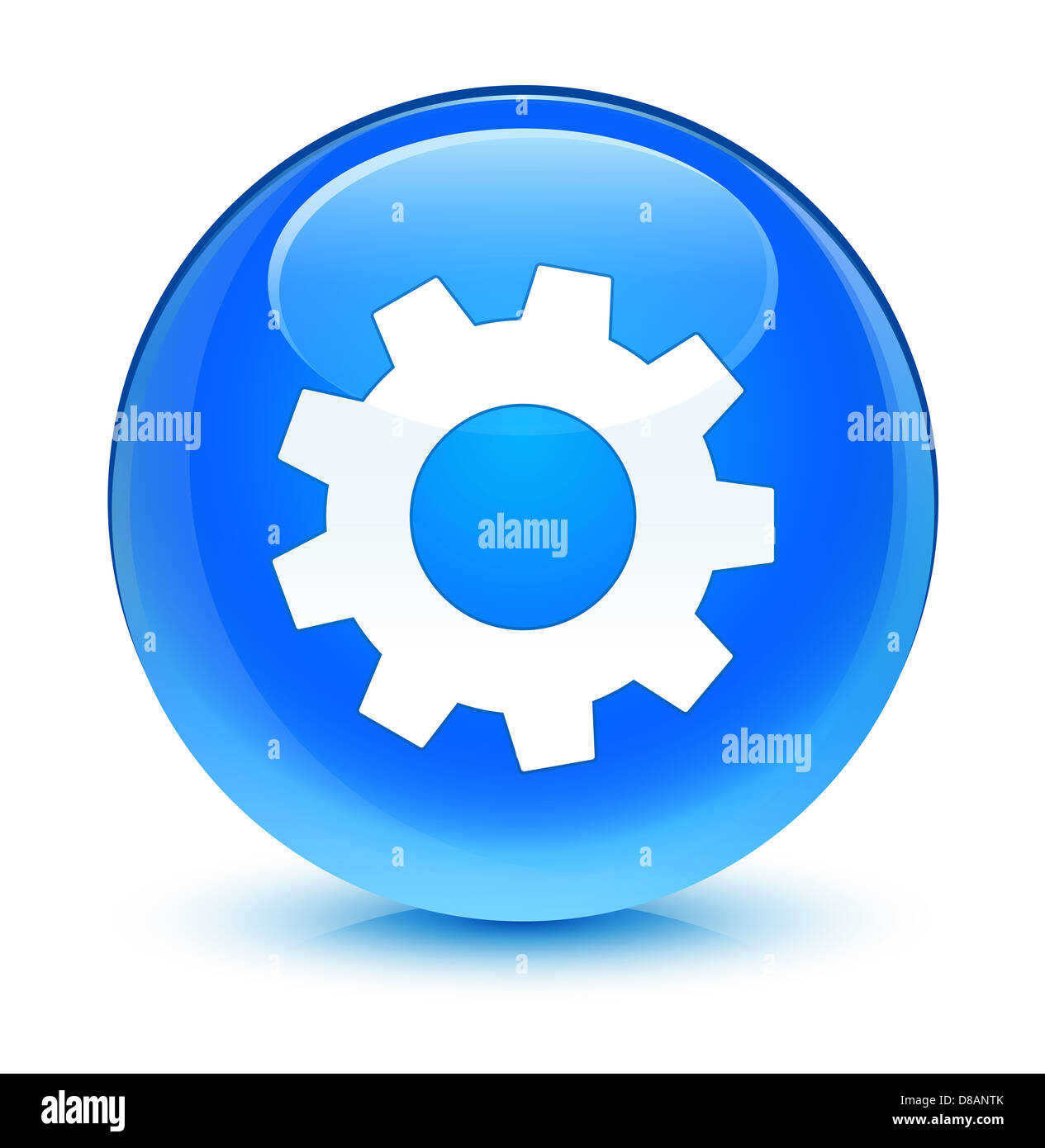 Verarbeitung-Symbol glasig blauen Knopf Stockfoto