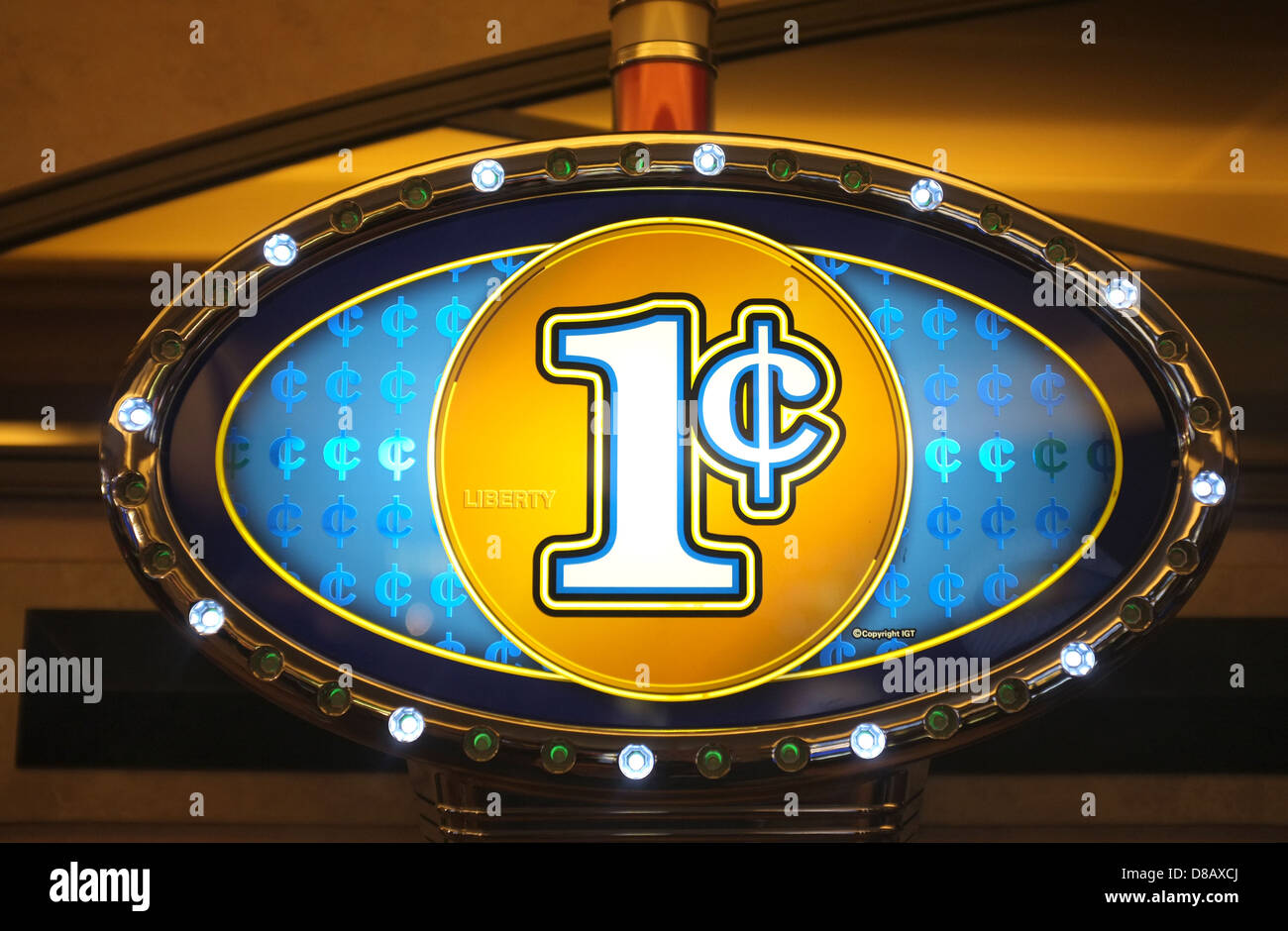 1c Penny Spielautomat einarmigen Banditen in einem casino Stockfoto