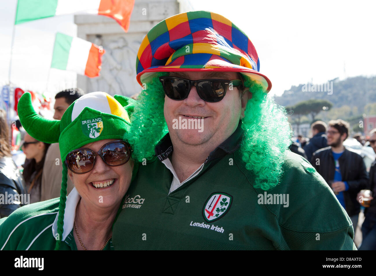 Zwei Irish Rugby-fans Stockfoto
