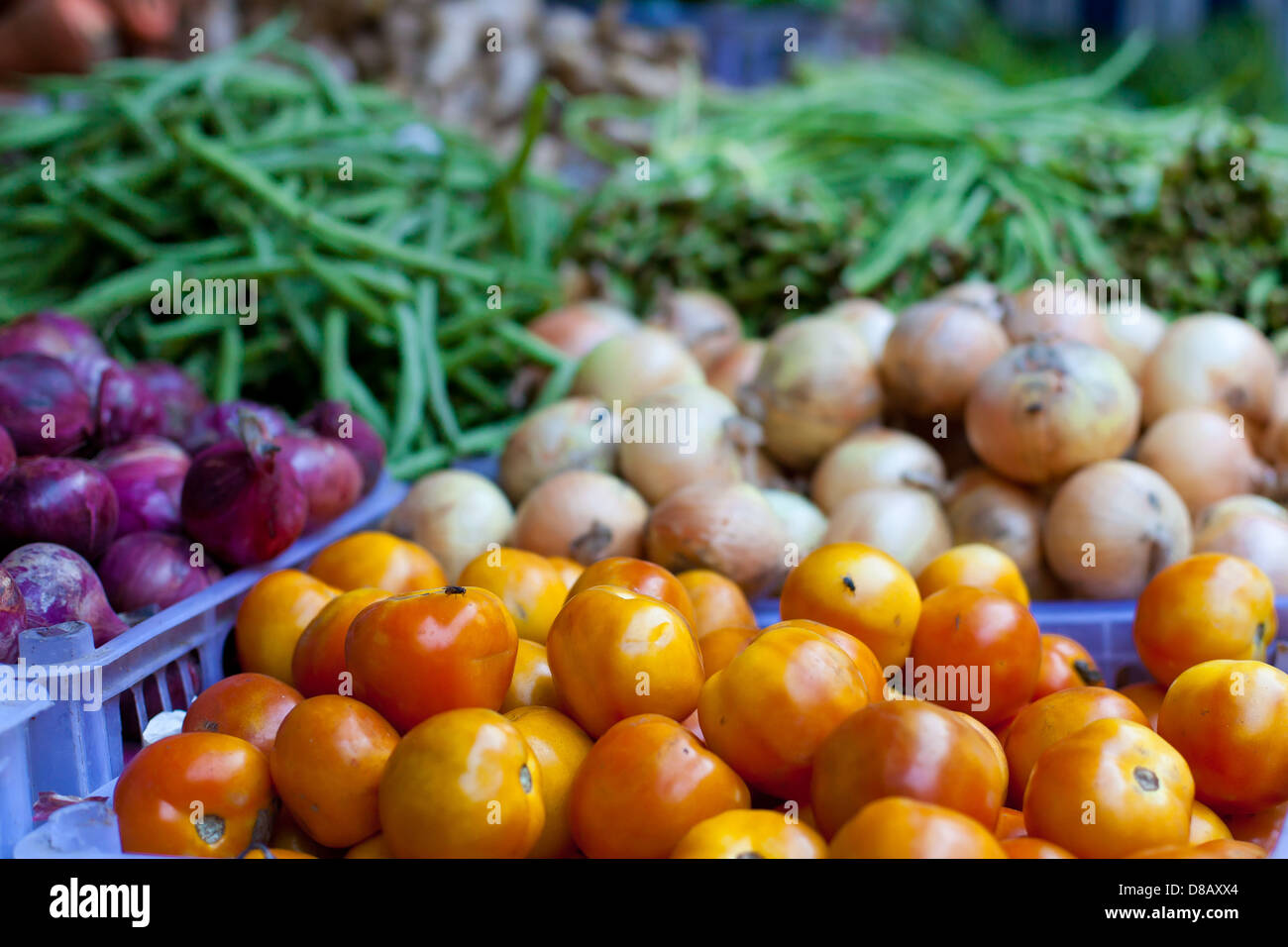 Frisches Obst und Gemüse auf den asiatischen Markt Stockfoto