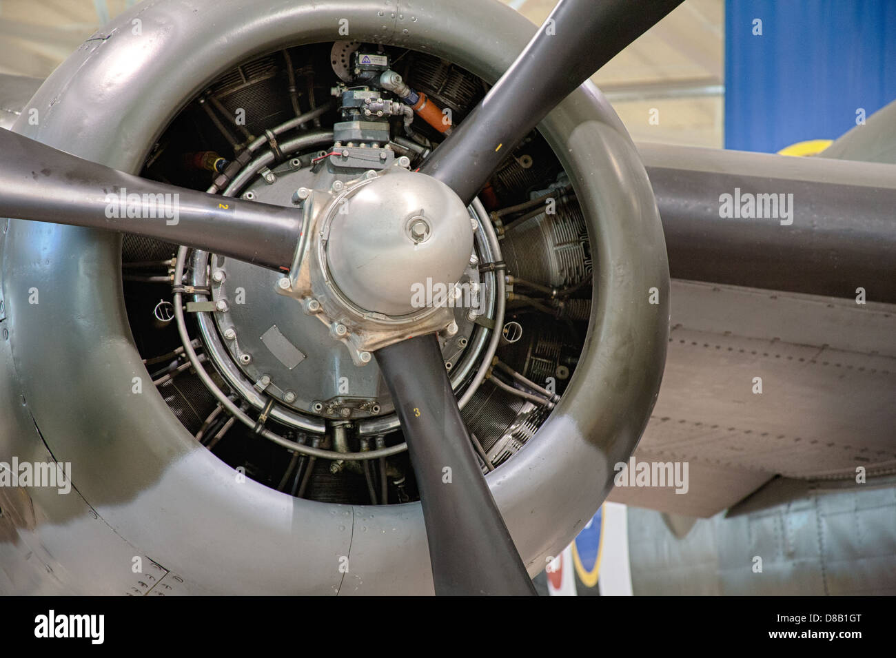Propeller-Flugmotor Stockfoto