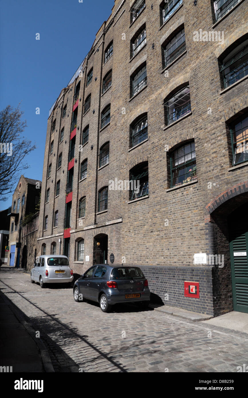 Thames Tunnel Mühle, eine ehemalige Mühle & Lager in modernen Wohnungen, Rotherhithe, London, UK SE16 umgewandelt. Stockfoto