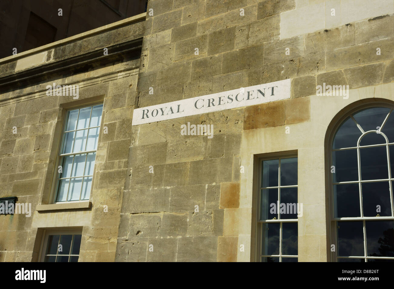 Royal Crescent Straßenname, Baath Stockfoto