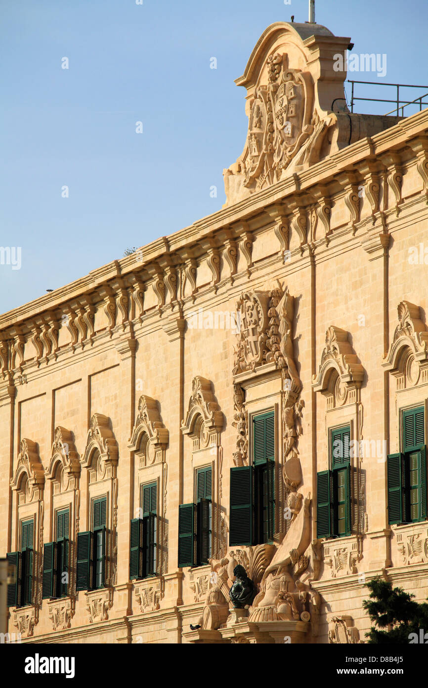 Malta, Valletta, Auberge de Castille, Staatskanzlei, Stockfoto