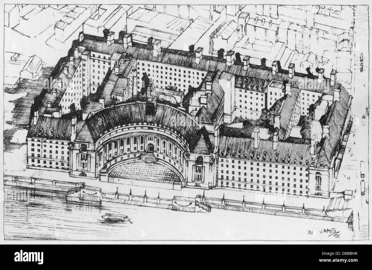 COUNTY HALL / W JAMES Stockfoto