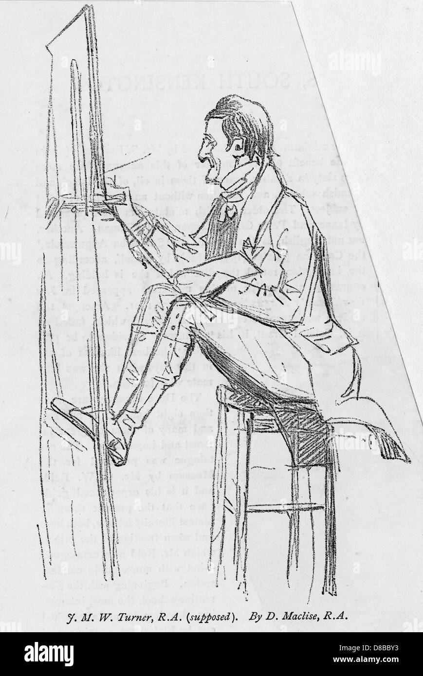 Joseph Mallord William Turner bei der Arbeit Stockfoto