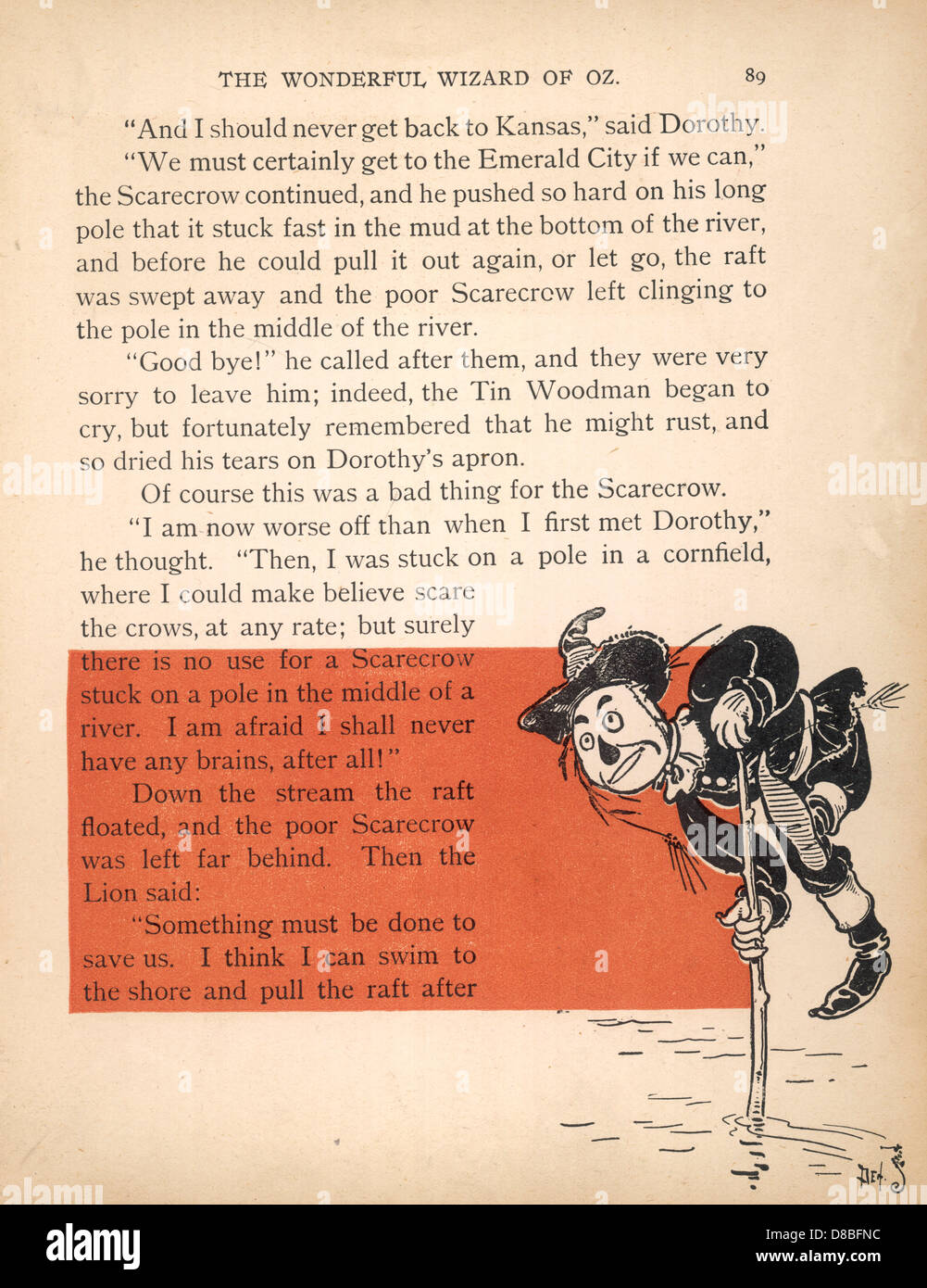 ZAUBERER VON OZ/SCARECROW Stockfoto