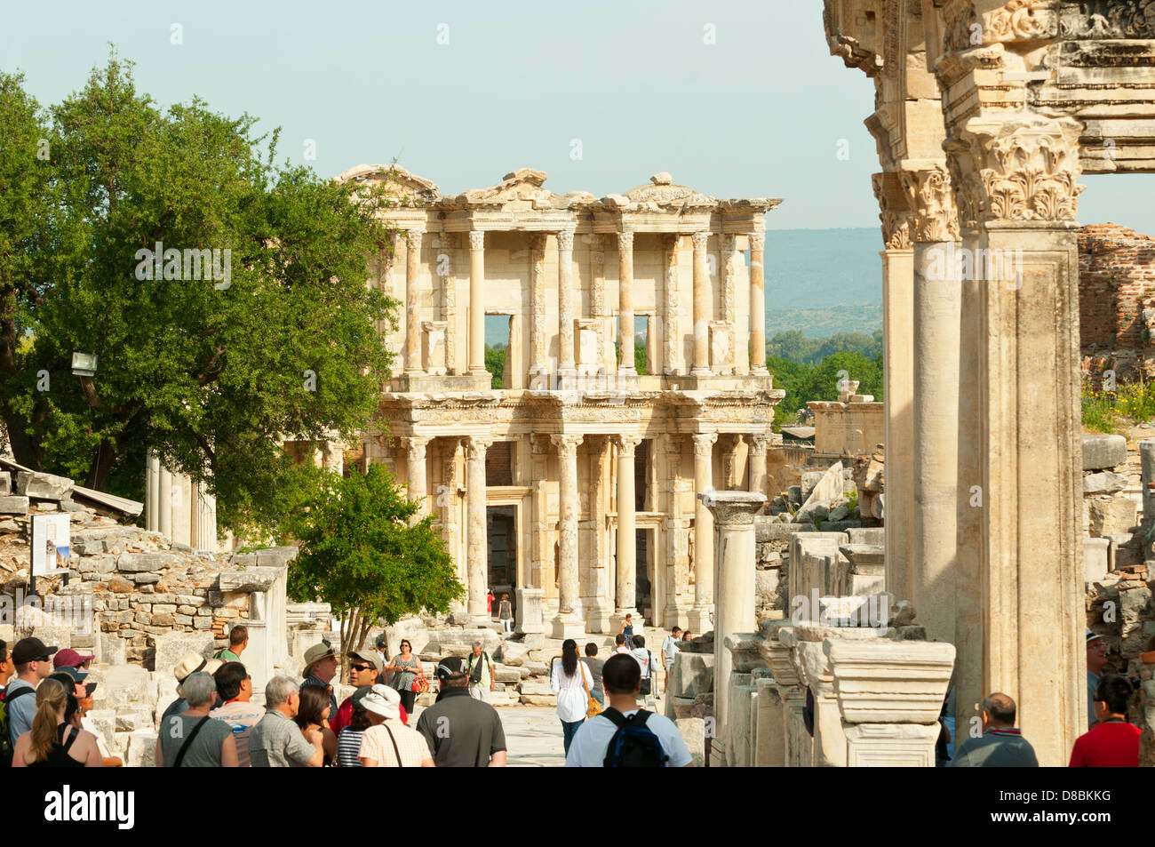 Celsus Bibliothek in Ephesus, Selcuk, Provinz Izmir, Türkei Stockfoto
