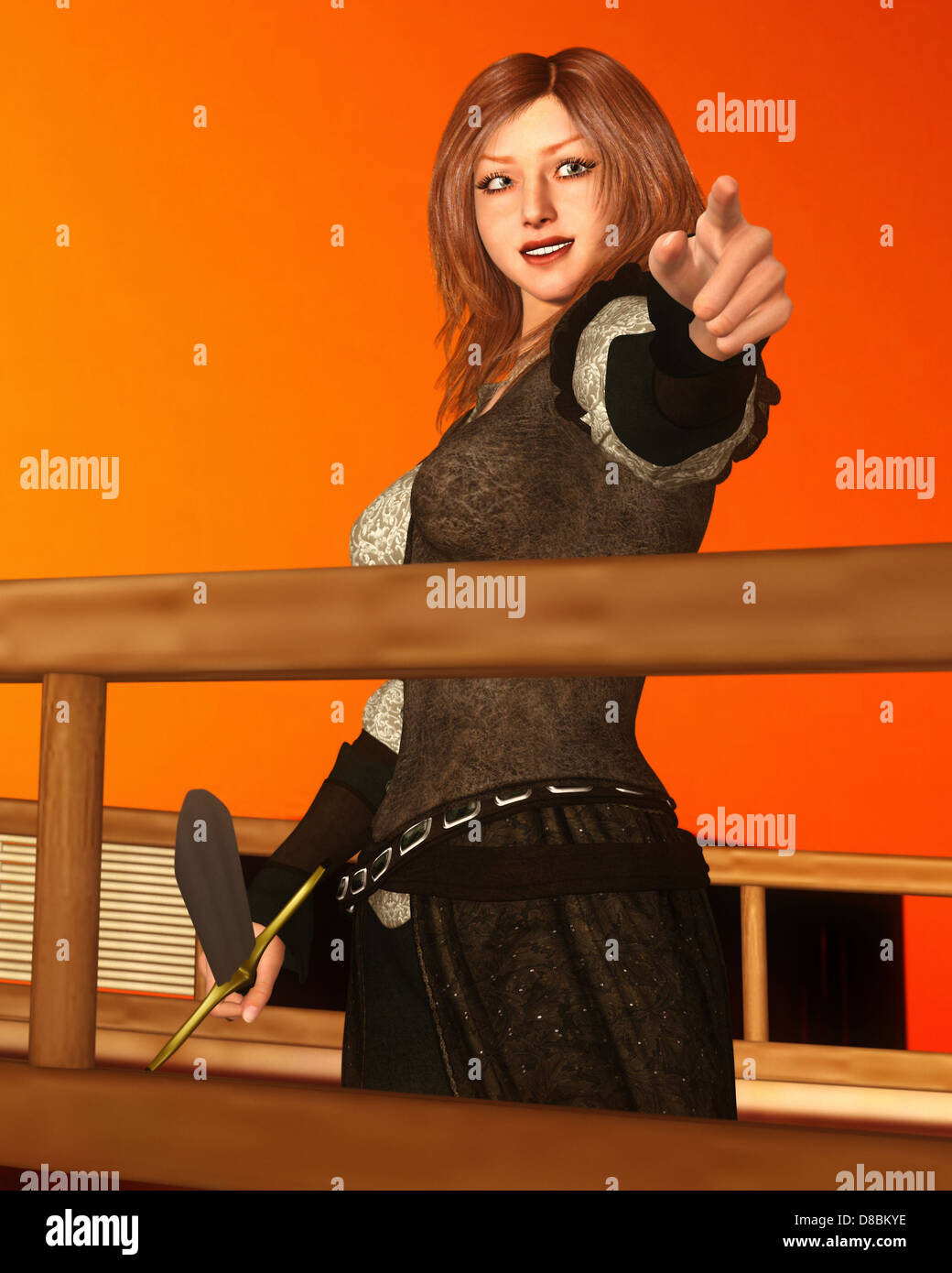 Weiblichen Piraten Stockfoto