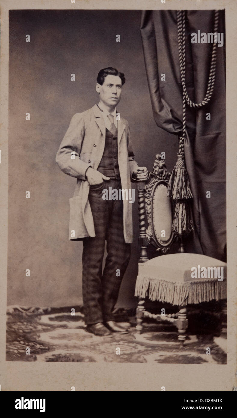 Alten fotografische Studie eines Mannes. Vintage 1800 Stockfoto