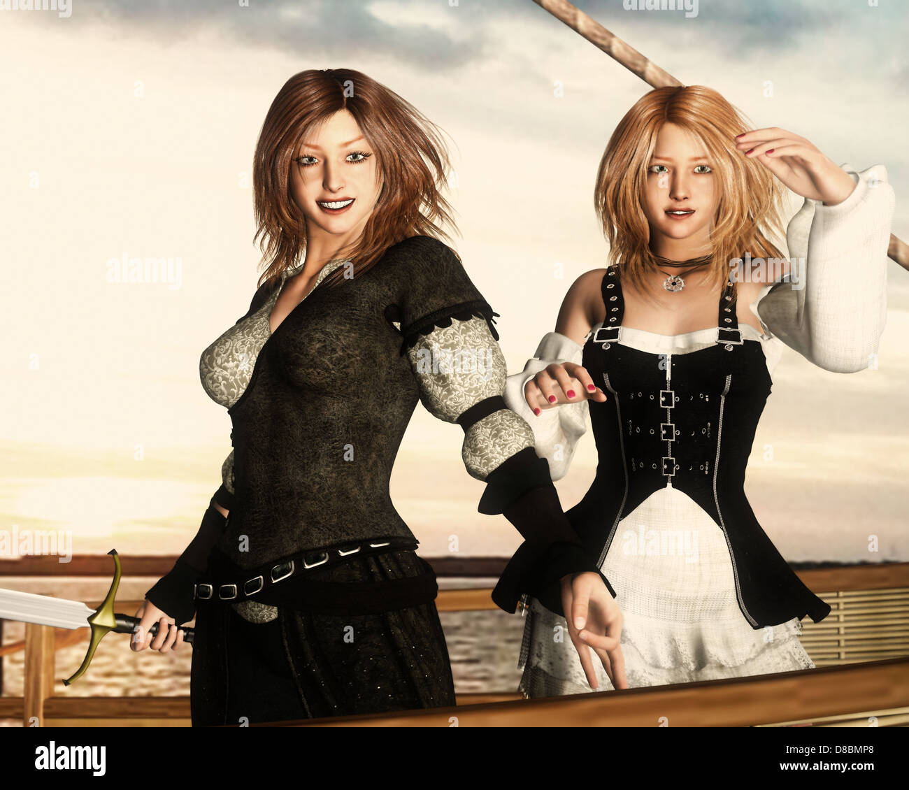 Weibliche Piraten Stockfoto