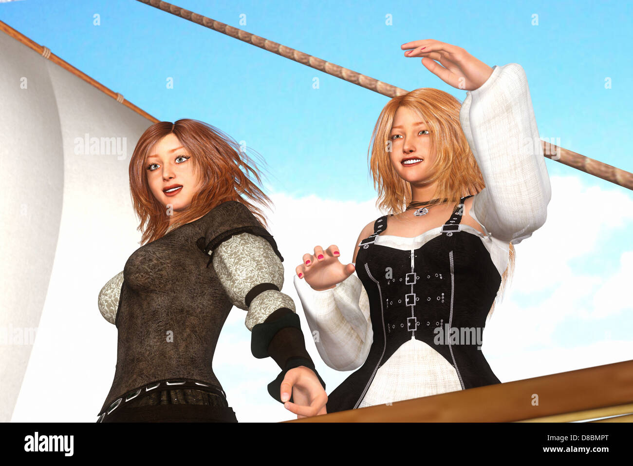 Weiblichen Piraten Stockfoto