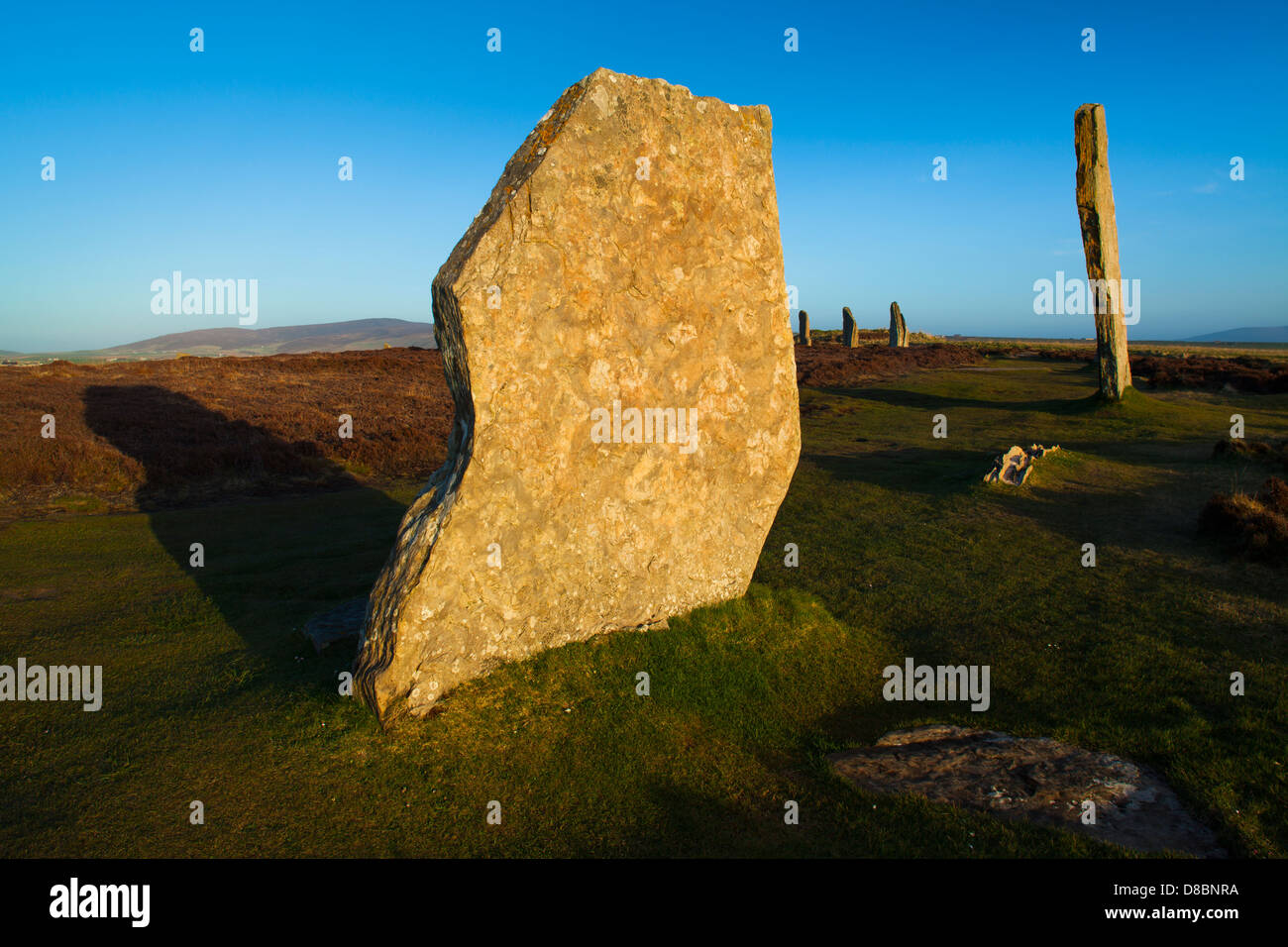 Schottland, Orkney-Inseln, den Ring von Brodgar. Ring of Brodgar, eine neolithische Steinkreis. Stockfoto