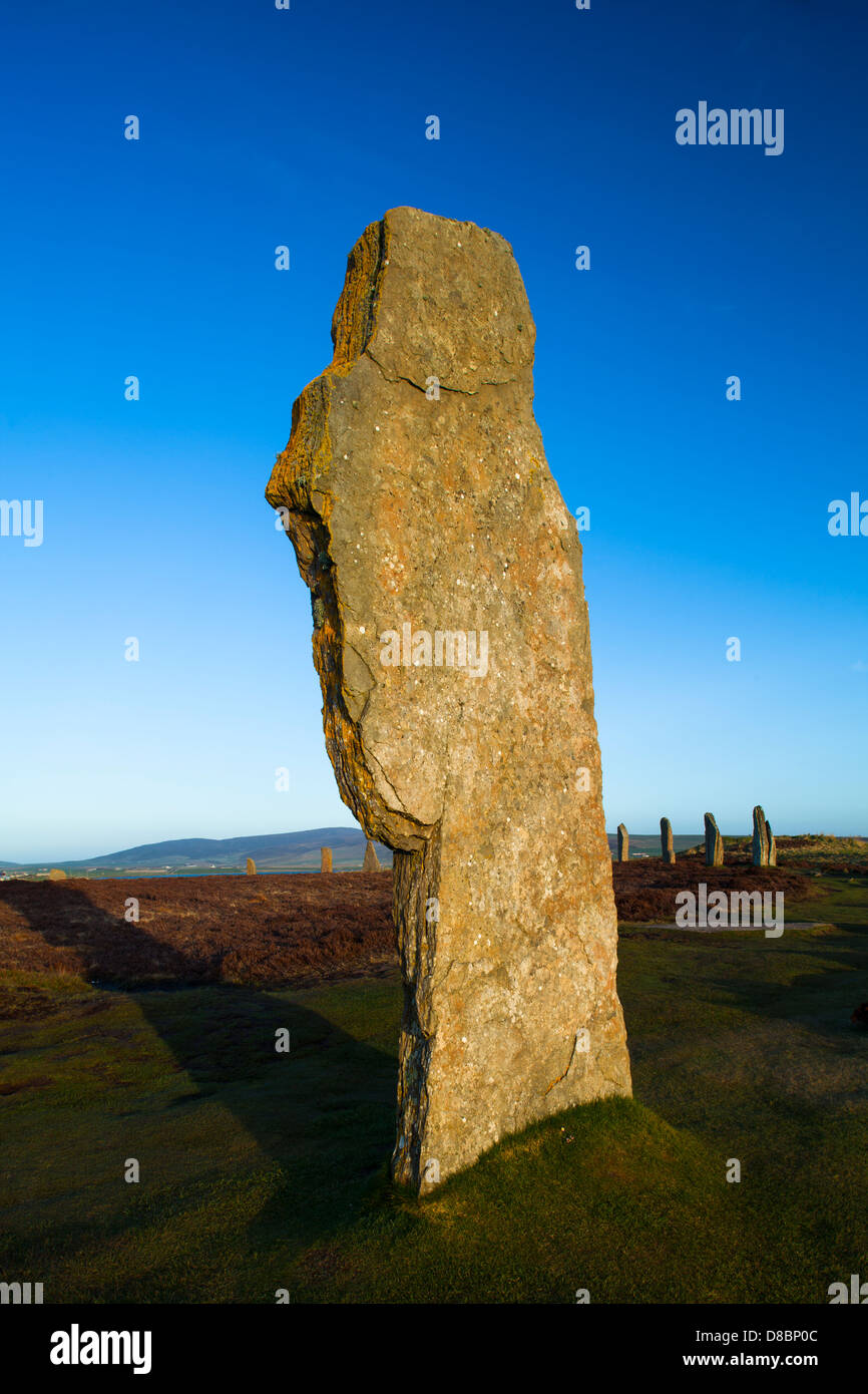 Der Ring of Brodgar, Kreis eine neolithischen Stein Schottland Orkney Stockfoto