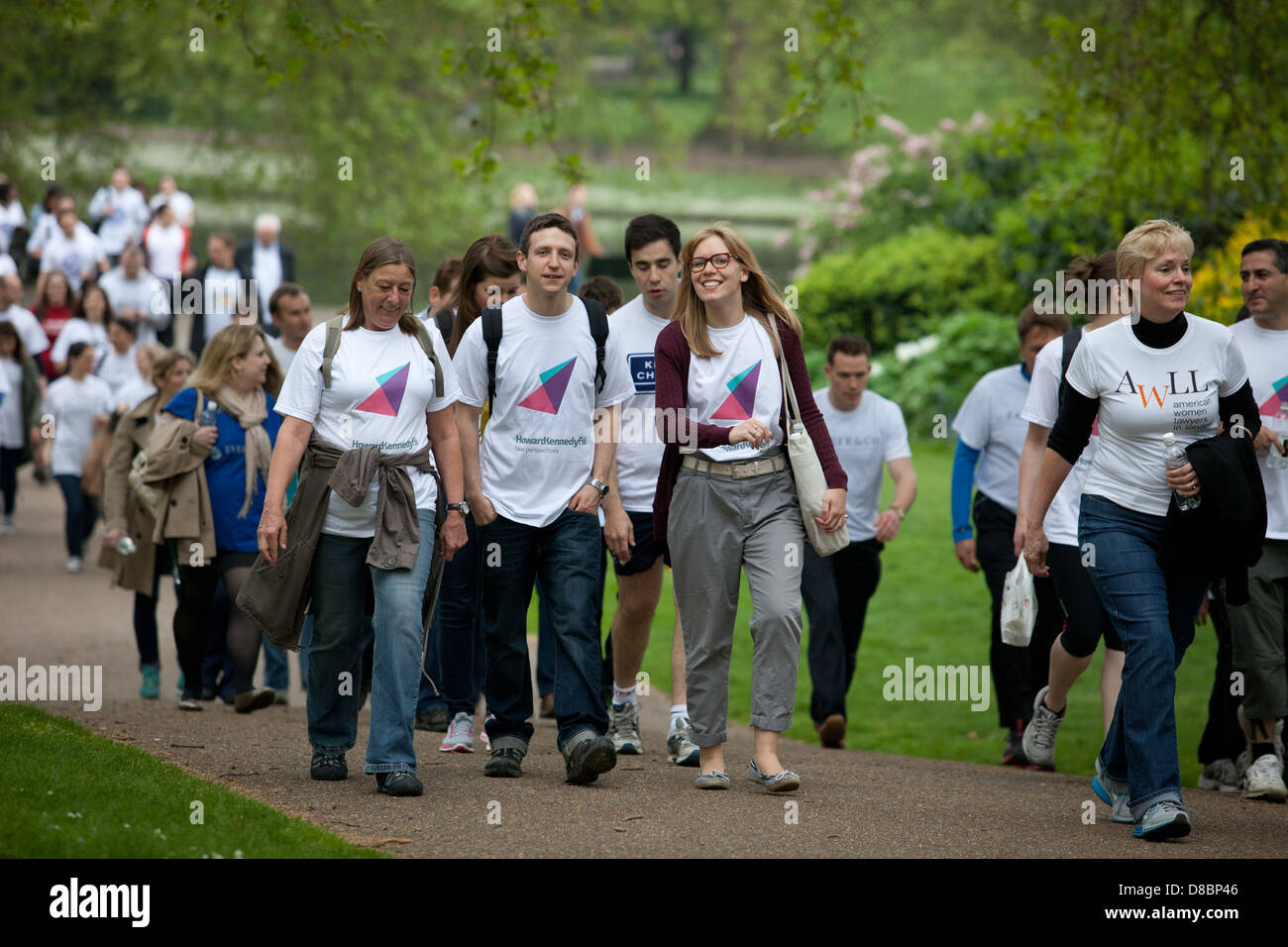 Der jährliche rechtliche Walk in London Geld für Prozesskostenhilfe mit Anwälten und die die in der Branche teilnehmen. Stockfoto