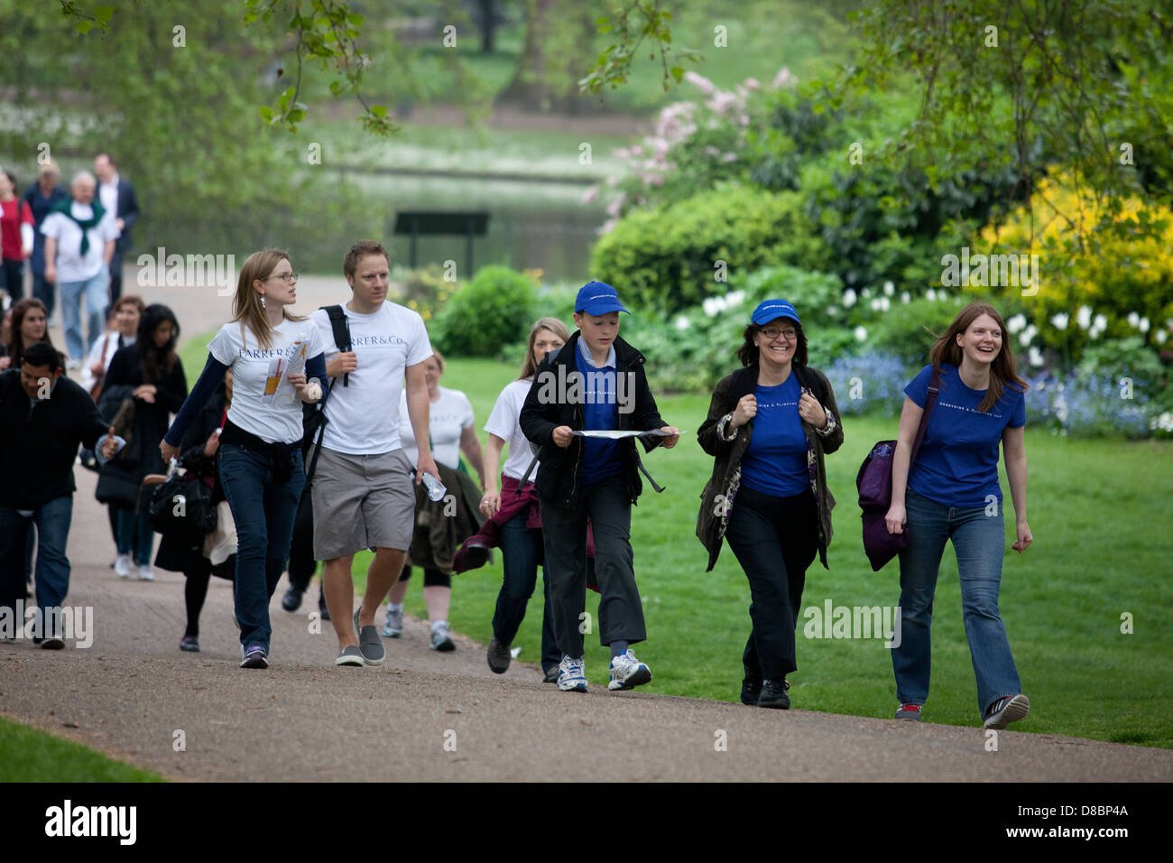 Der jährliche rechtliche Walk in London Geld für Prozesskostenhilfe mit Anwälten und die die in der Branche teilnehmen. Stockfoto