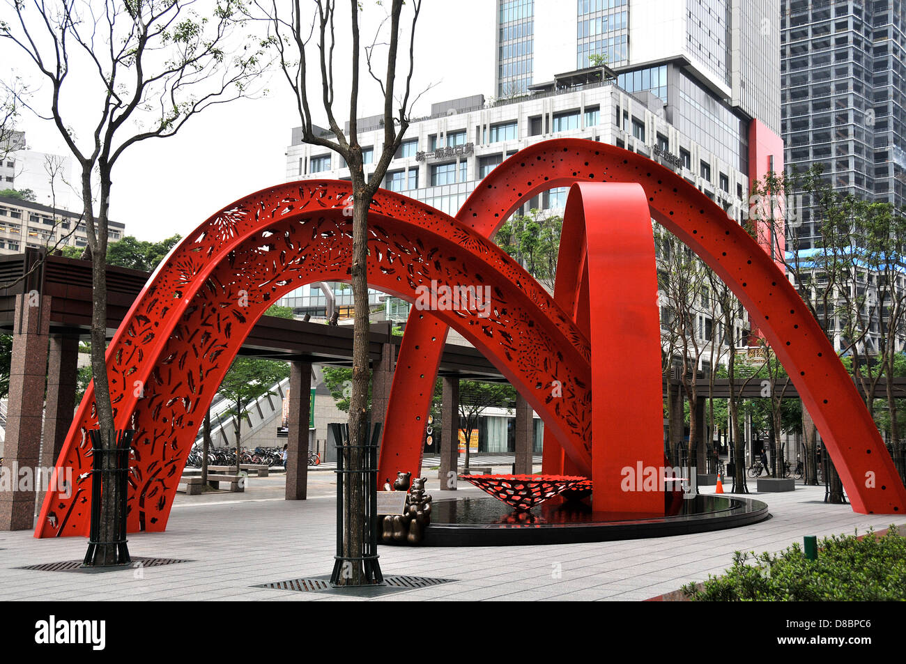 Kunst auf der Straße, Finanzviertel, Taipei, Taiwan Stockfoto