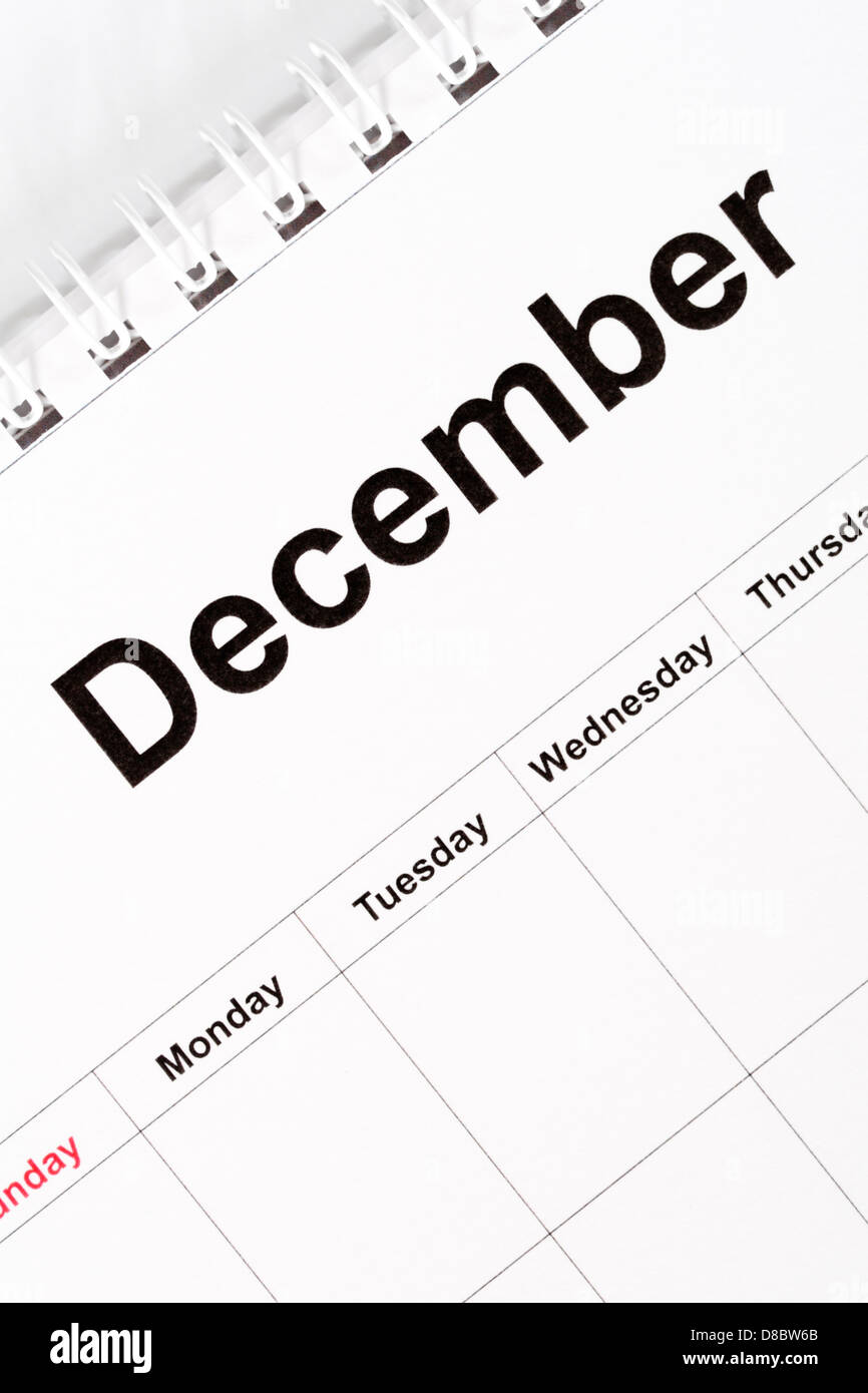 Kalendermonat Dezember Stockfoto