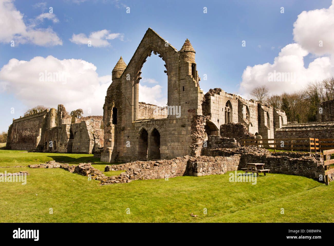 Die Ruinen der augustinische Haughmond Abbey, in der Nähe von Shrewsbury, Shropshire, Großbritannien Stockfoto