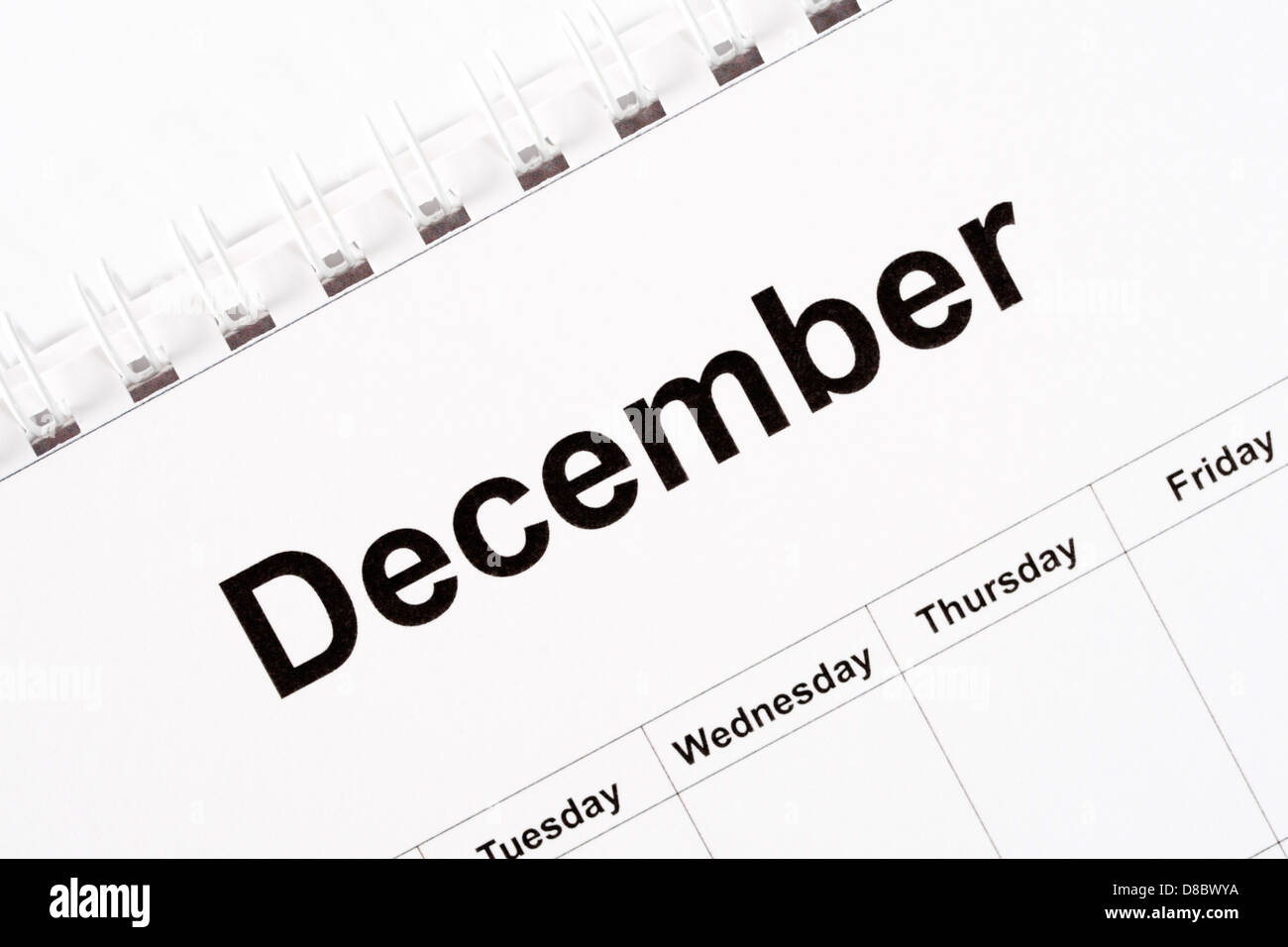 Kalendermonat Dezember Stockfoto