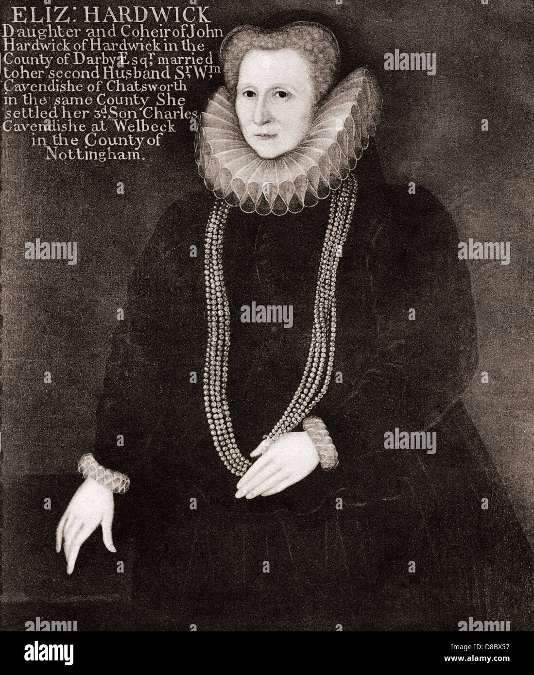 Elizabeth Cavendish, später Elizabeth Talbot, Gräfin von Shrewsbury, C. 1521 - 1608, bekannt als Bess von Hardwick. Stockfoto