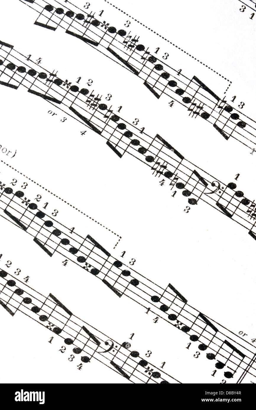 Musik Skalen auf Noten nützlich für Musik Hintergründe oder Konzepte Stockfoto