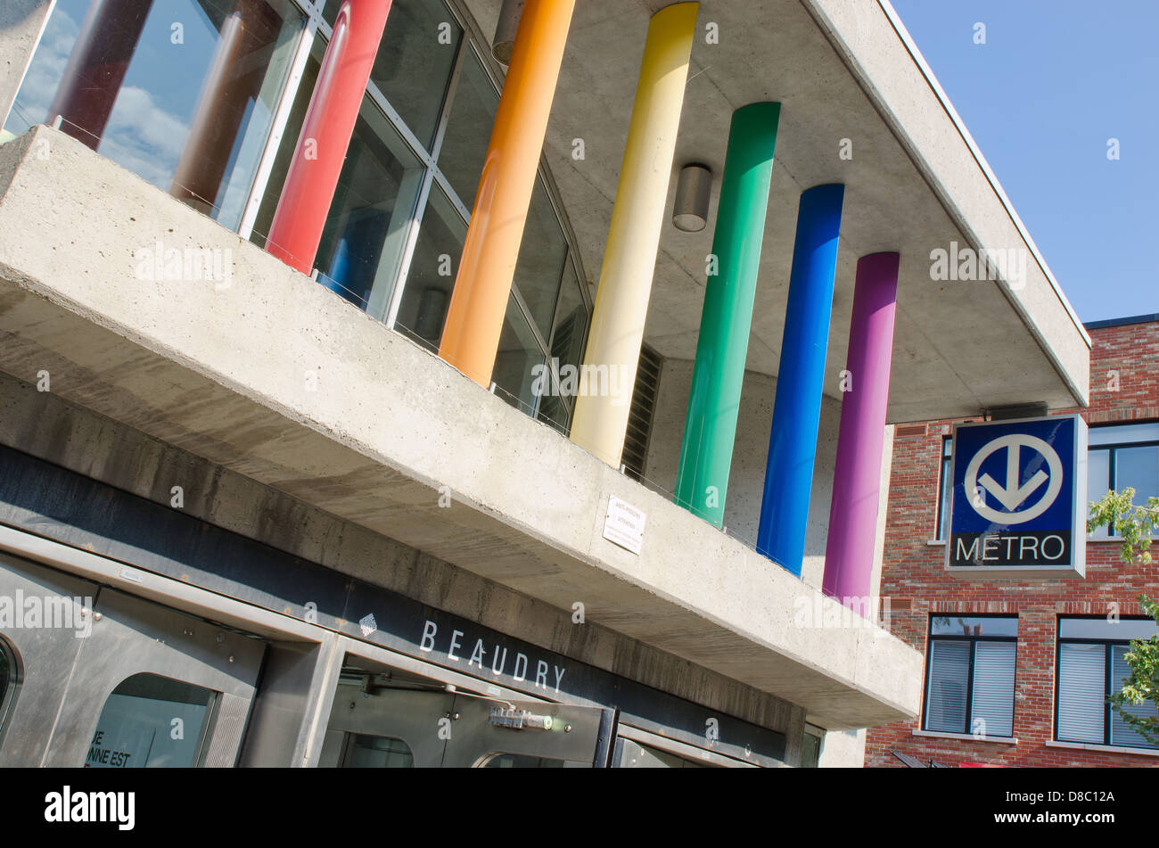 Beaudry u-Bahnstation in Montreal Gay Village Stockfoto