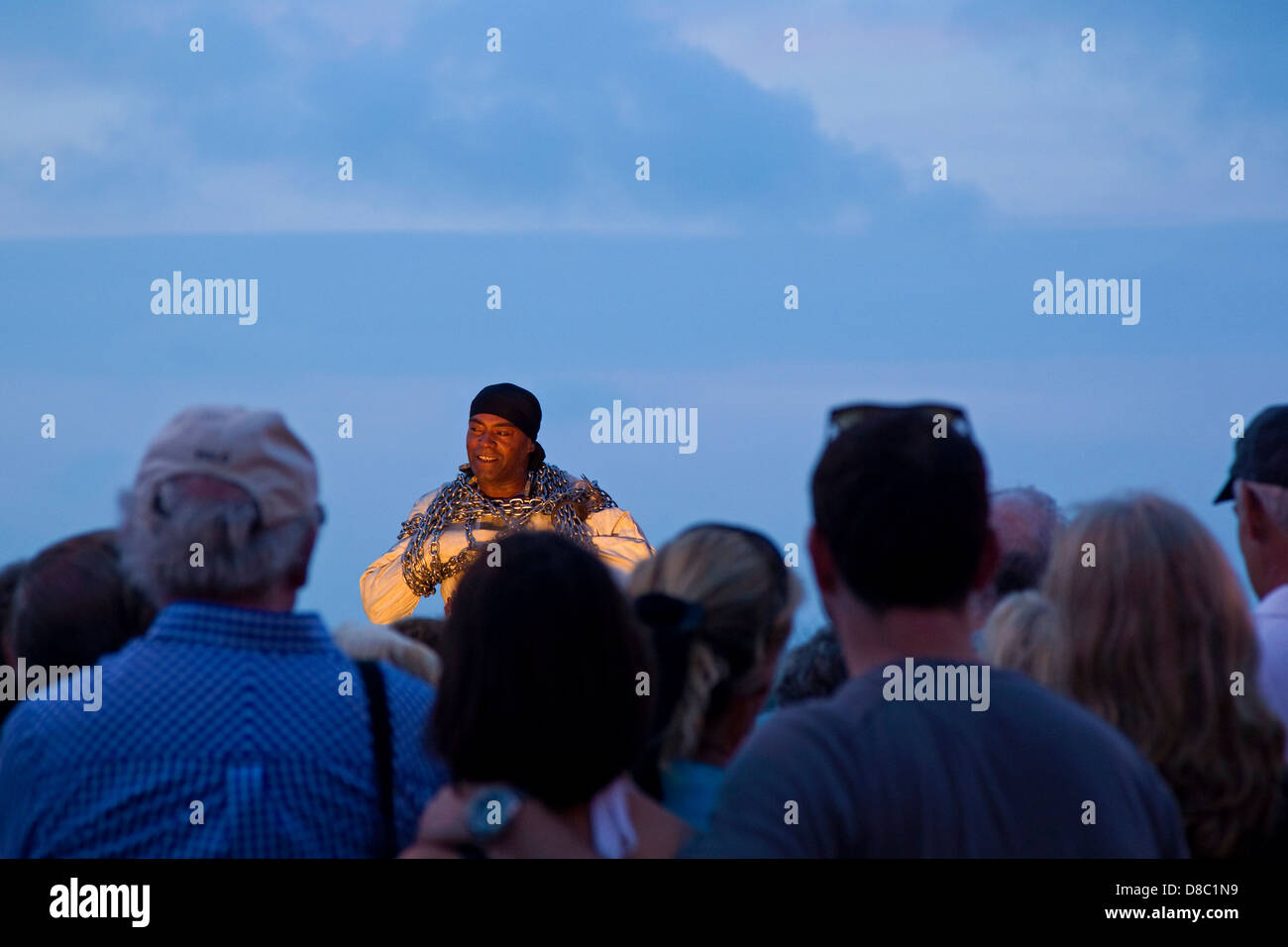 Key West-Performer bei Sunset Festival, Key West, Florida Stockfoto