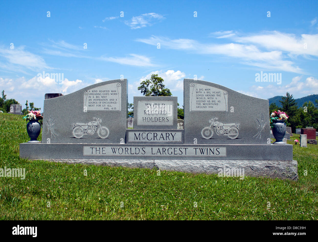 Das weltweit größte Zwillinge Grab in Hendersonville, North Carolina Stockfoto