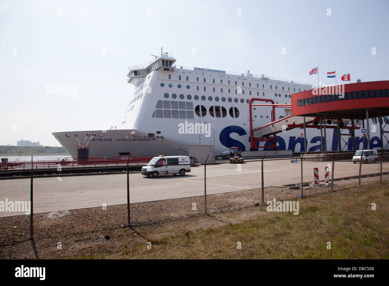 Schiff der Stena Line im Hafen von Hoek Van Holland in den Niederlanden Stockfoto