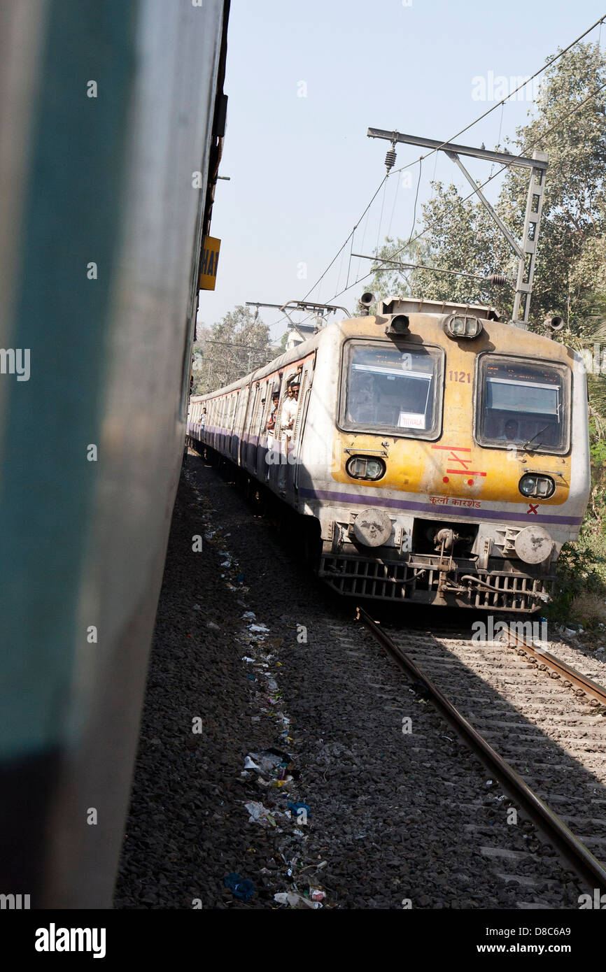 Personenzüge in Indien Stockfoto