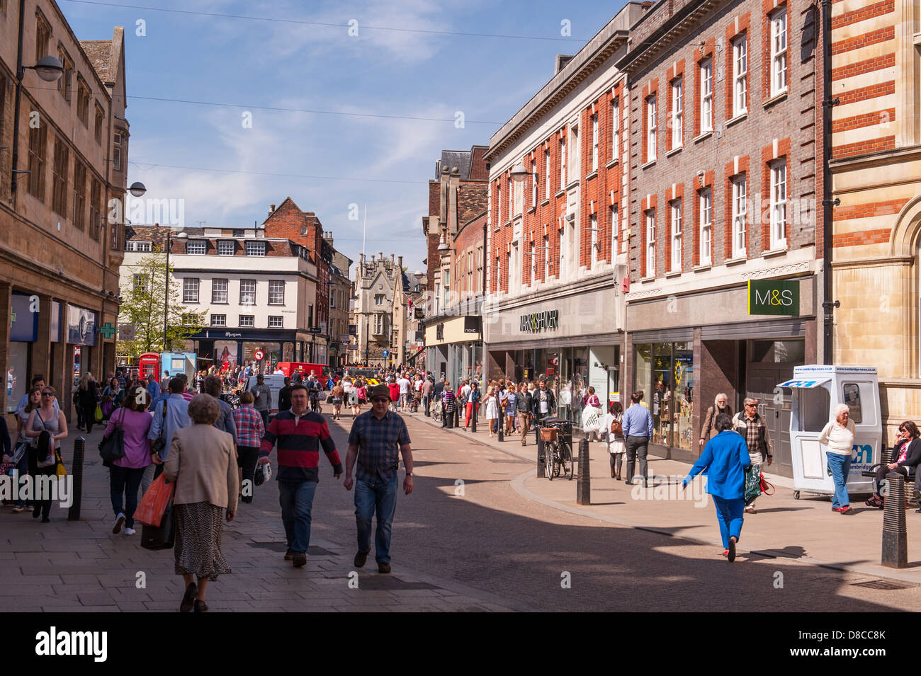 Das Stadtzentrum in Cambridge, England, Großbritannien, Vereinigtes Königreich Stockfoto