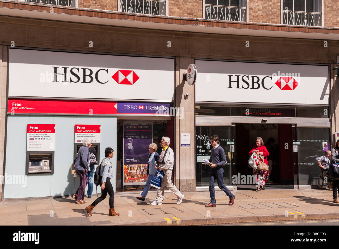 Die HSBC-Bank in St. Andrew Street in der Innenstadt in Cambridge, England, Großbritannien, Vereinigtes Königreich Stockfoto