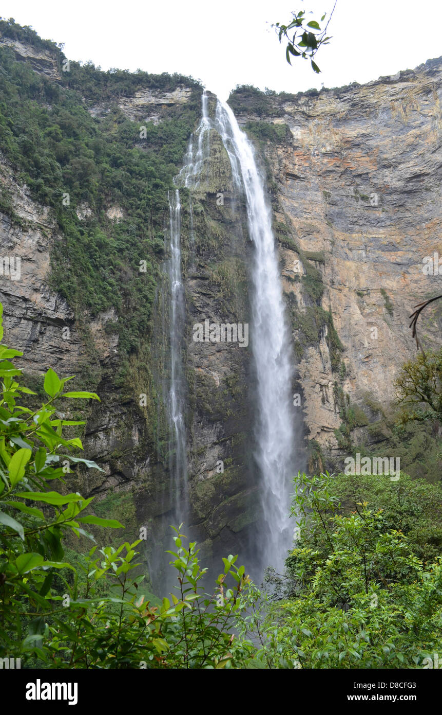 Gocta Wasserfall, 771m hoch. Chachapoyas, Amazonas, Peru Stockfoto