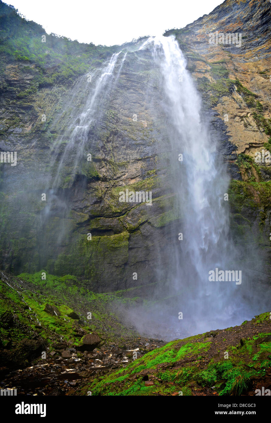 Gocta Wasserfall, 771m hoch. Chachapoyas, Amazonas, Peru Stockfoto