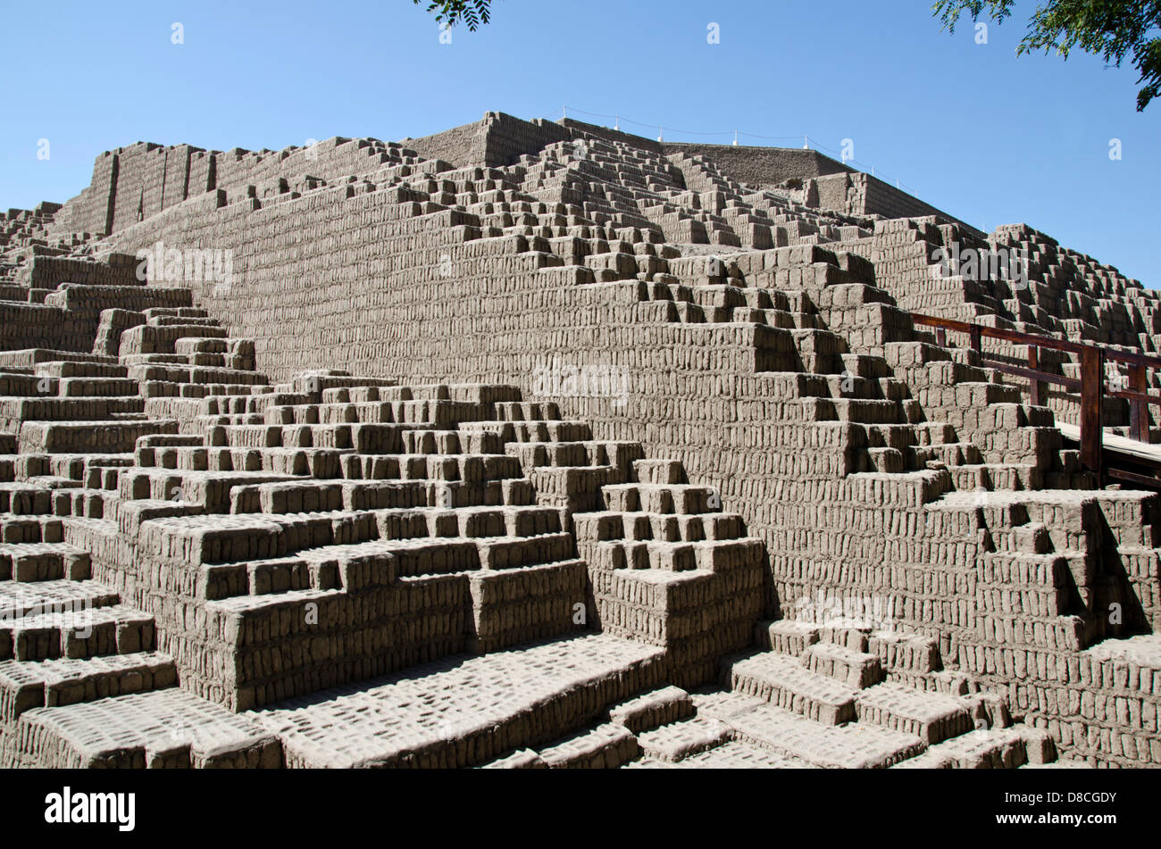 Huaca Pucllana. Lima Kultur 200 n. Chr. und 700 n. Chr.. Miraflores District. Lima-City. Peru.Archaeological Website. Stockfoto