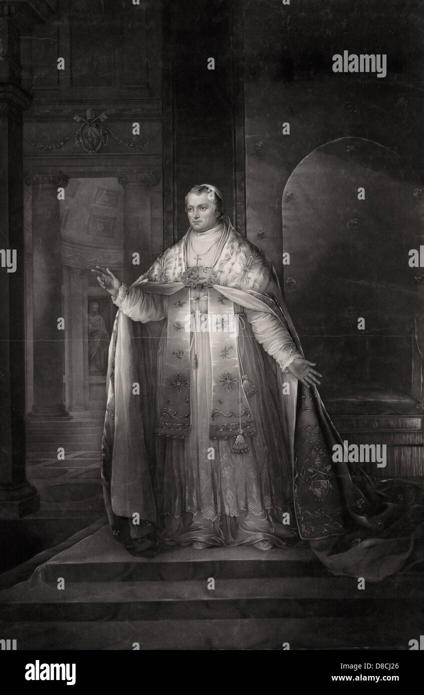 Seine Heiligkeit Papst Pius IX., am längsten regierende Papst in der Geschichte der römisch-katholischen Kirche, circa 1851 Stockfoto