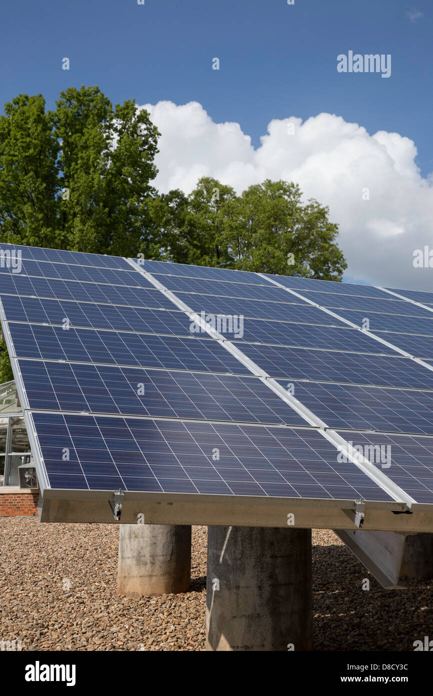 Solar-Panel an sonnigen Tag Stockfoto