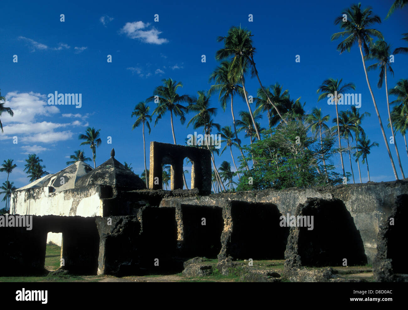 Ruinen des Maharubi Palastes, 1882 Zanzibar Stockfoto