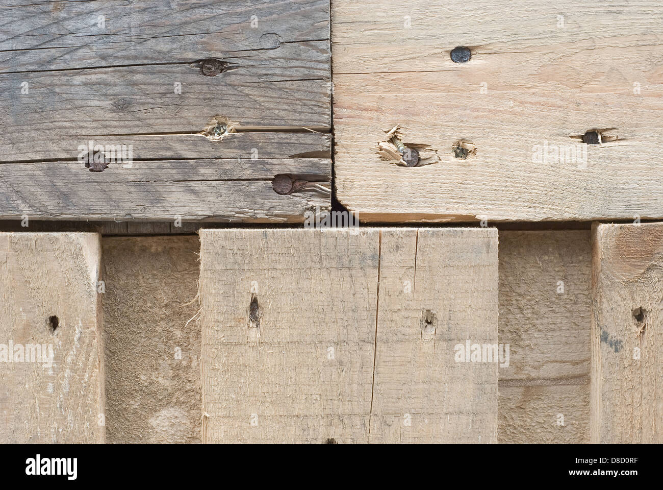 Alterung und verwittertem Holz als gestalterisches Element Stockfoto