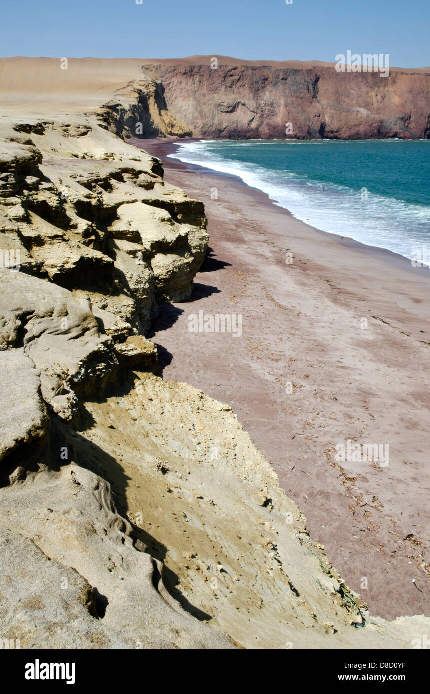 Nationalreservat Paracas. Roter Strand Stockfotografie Alamy