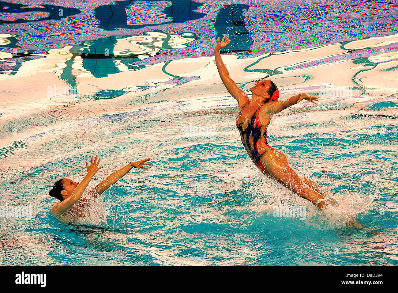 25.05.2013 Savona, Italien. Das Team von Italien während der Team Free Routine Vorbereitungen auf die synchronisierte schwimmen Europacup von Piscina Comunale Carlo Zanelli. Stockfoto