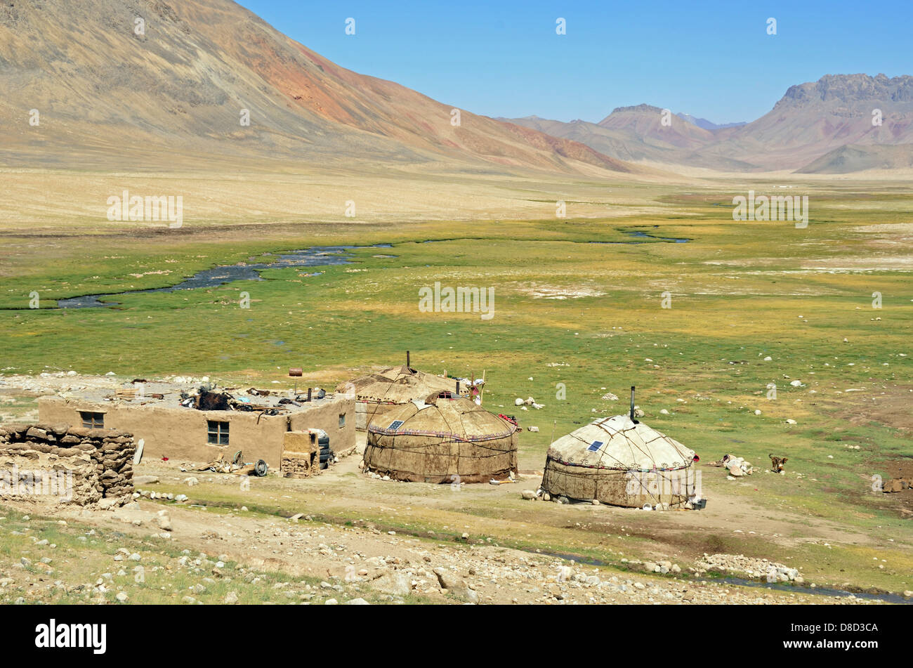 Kirgisischen Jurten in den Pamir in Tadschikistan Stockfoto